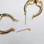 10K Gold Double Horse Hoop Earrings Damage 2.8g image number 5