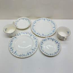 Vintage Royal Albert Memory Lane blue floral bone china dishes lot alternative image