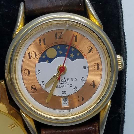 Vintage Unique Design Moon Phase Timex and Fashion Lady's Quartz Watch Bundle image number 4