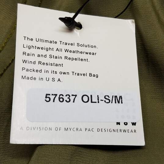 Women's 2pc. Mycra Pac Donatella Raincoat & Handbag Olive Size S/M image number 8