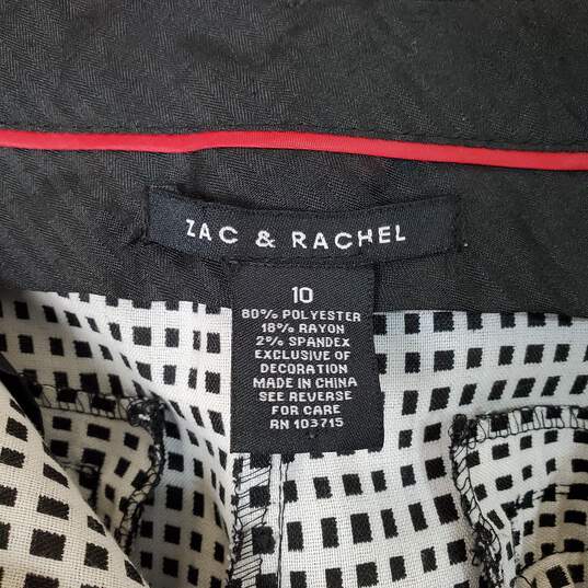 Zac & Rachel Women Black Print Pants Sz. 10 image number 3