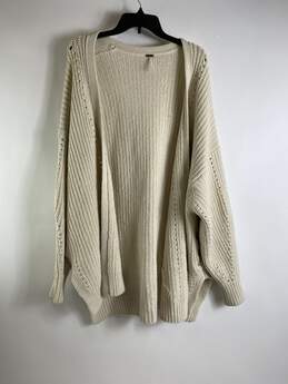 Free People Women Beige Cardigan Sweater M