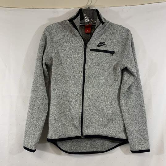 Women's Grey Marled Nike Full-Zip Sweater, Sz. S image number 1