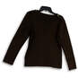 Womens Brown V-Neck Long Sleeve Button-Up Cardigan Sweater Size M Petite image number 2