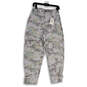 NWT Womens White Gray Camouflage Flat Front Pockets Cargo Pants Size 6 image number 1