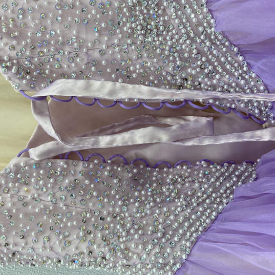 Womens Purple Beaded Round Neck Sleeveless Ruffled Maxi Dress Size 14 image number 7