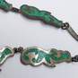 Mexico TF32 Sterling Silver Malachite-Chip Inlay 16.5 inch Necklace 42.0g image number 2