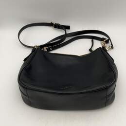 Kate Spade Womens Black Gold Leather Adjustable Strap Crossbody Bag
