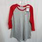 Nike red and gray raglan long sleeve shirt L nwt image number 1