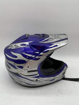 TMS Blue Gray Motocross Dirt Bike DOT Approved Full Face Motorcycle Helmet
