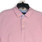 Mens Pink Spread Collar Short Sleeve Polo Shirt Size X-Large image number 3