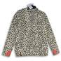 NWT Ampersand Avenue Womens White Brown Animal Print Full Zip Hoodie Size L image number 1