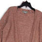 Womens Red Pockets Long Sleeve Open Front Cardigan Sweater Size Large image number 3