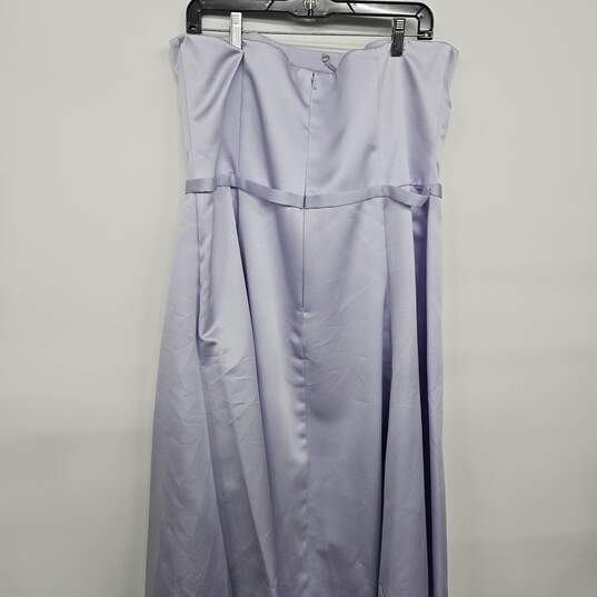 Lilac Belted Strapless Bridal Dress image number 2