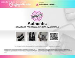 Authentic Salvatore Ferragamo Womens Black Closed Pumps Size 10 alternative image