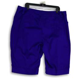 Ashley Stewart Womens Blue Flat Front Cuffed Hem Bermuda Shorts Size 20W alternative image