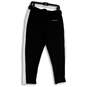 Womens Black White Drawstring Elastic Waist Pull-On Sweatpants Size Medium image number 2
