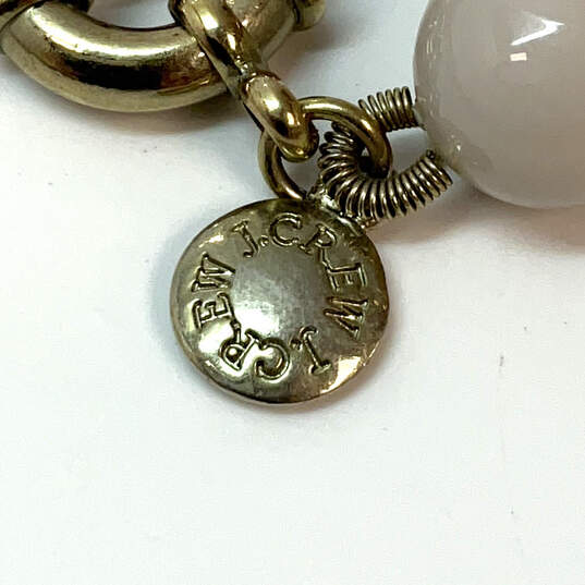 Designer J. Crew Gold-Tone Faux Pearl Elephant Beaded Pendant Necklace image number 5