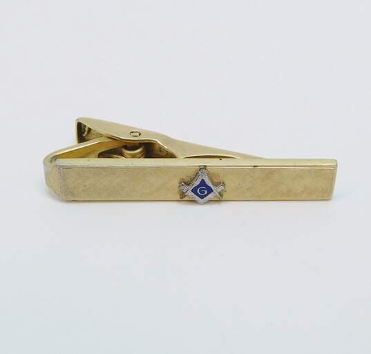 VNTG Gold Tone Masonic Cuff Links & Tie Clips 24.9g image number 2