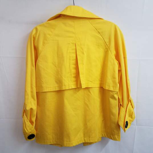 Bright yellow double breasted trench jacket women's 6 image number 2