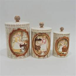 1978 Sears & Roebuck, Pioneer Woman Set of Ceramic Canisters 