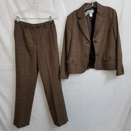 Pendleton brown plaid wool pants suit women's size 8