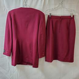 Alfa Moda Purple Wool Jacket And Skirt alternative image