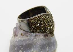 Art Deco Style 925 Marcasite & Blue Lace Agate Rings 13.5g alternative image