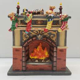 Holiday Décor Porcelain Fireplace Mantle Christmas Scene