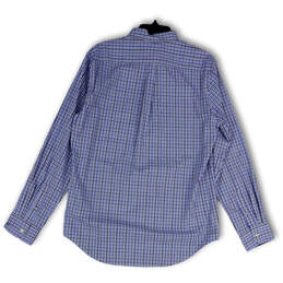 NWT Mens Blue Plaid Collared Long Sleeve Pocket Button-Up Shirt Size M alternative image