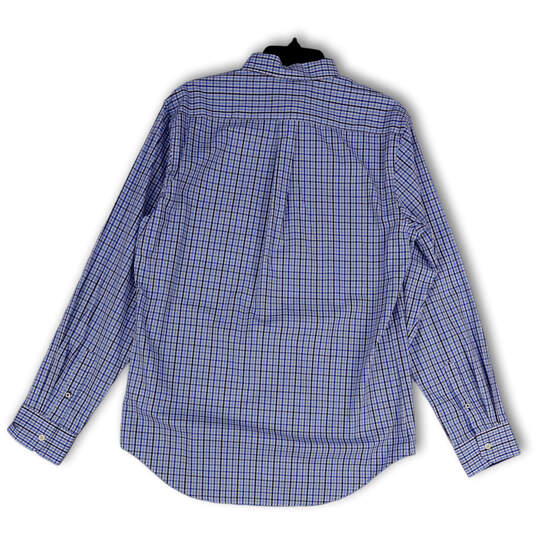 NWT Mens Blue Plaid Collared Long Sleeve Pocket Button-Up Shirt Size M image number 2