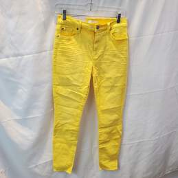 7 For All Mankind High Waist Ankle Super Skinny Yellow Jeans Women's Size 27 NWT