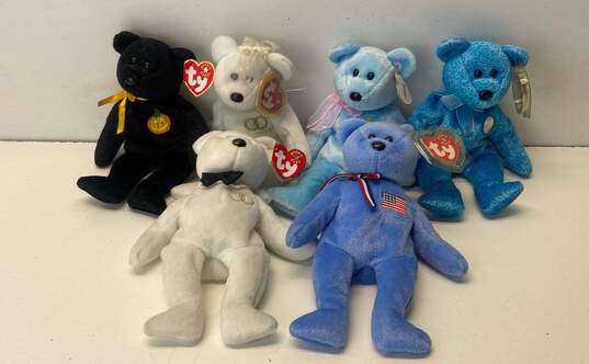 Assorted Ty Beanie Babies Bear Bundle Lot Of 6 image number 1