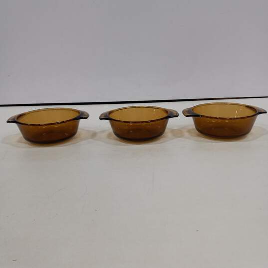 Bundle of 3 Brown Glass Anchor Hocking Fire-King Bowls image number 3
