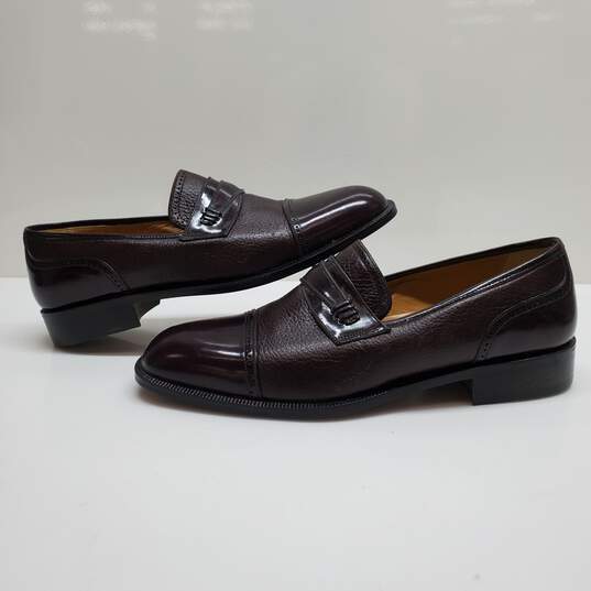 MEN'S CAPORICCI BROWN LEATHER DERBY LOAFERS SIZE 10.5 image number 1