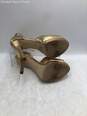 Michael Kors Womens Gold Leather Peep Toe Stiletto Platform Heels Size 8.5M image number 3
