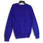 Womens Blue Knitted V-Neck Long Sleeve Pullover Sweater Size Large image number 2