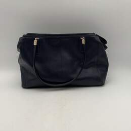 Coach Womens Dark Blue Leather Magnetic Charm Double Handle Tote Bag Purse alternative image