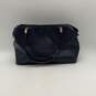 Coach Womens Dark Blue Leather Magnetic Charm Double Handle Tote Bag Purse image number 2