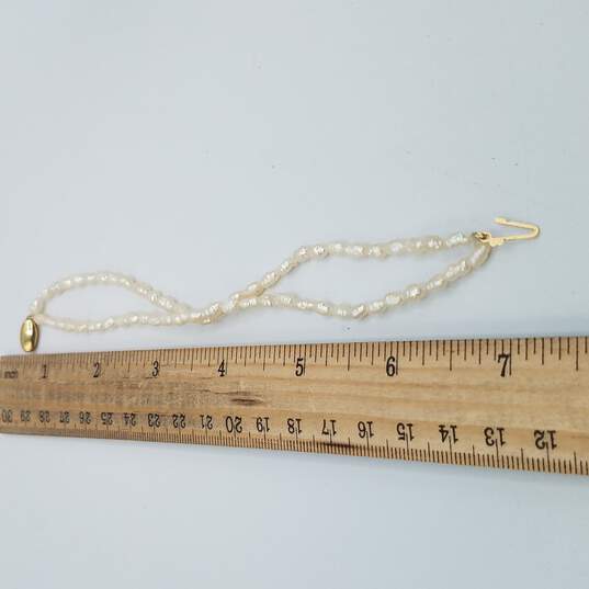 14k Gold FW Pearl Double Strand 7in Bracelet 5.9g image number 5