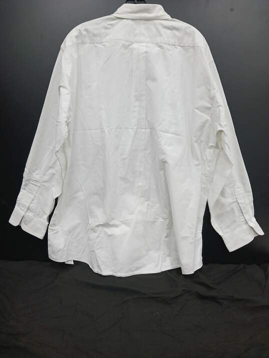 L.L. Bean White Button Up Dress Shirt Men's Size 17.5 image number 2