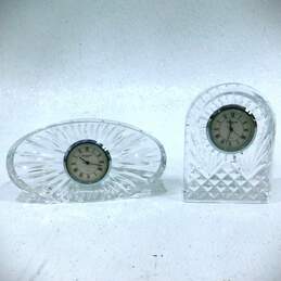 Waterford Crystal Quartz Clock Oval & Domed Paperweights