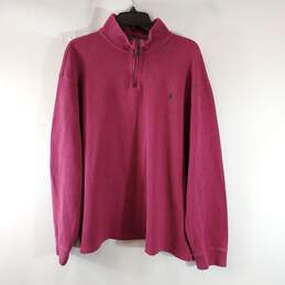 Polo By Ralph Lauren Men Red 1/4 Zip Sweatshirt Sz 2XL