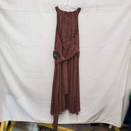 NWT Adrianna Papell WM's Brown Ivory Darling Dot Maxi Dress Size 8 alternative image
