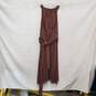 NWT Adrianna Papell WM's Brown Ivory Darling Dot Maxi Dress Size 8 image number 2