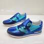 Dolce & Gabbana Men's Blue Metallic Leather Low Top Sneakers Size 10.5 w/COA image number 1