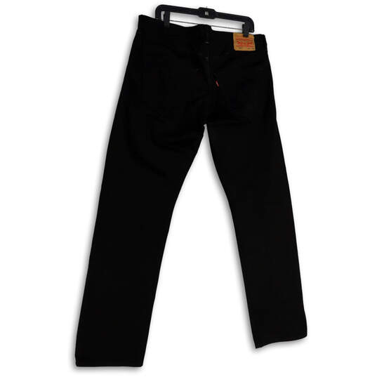 Mens Black 501 Dark Wash Stretch Pockets Straight Leg Jeans Size 36x34 image number 2