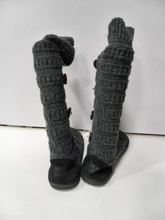 Muk Luks Women's Grey Woven Boots Size 10 image number 4