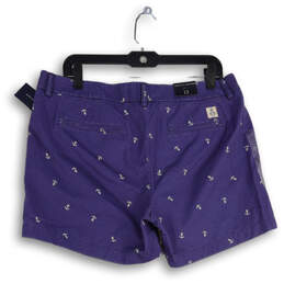 NWT Womens Blue Printed Flat Front Slash Pocket Chino Shorts Size 12 alternative image