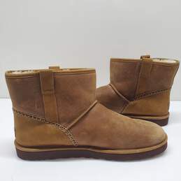 UGG Australia Classic Mini Stitch  Men Ankle Brown Leather Boots Size 17